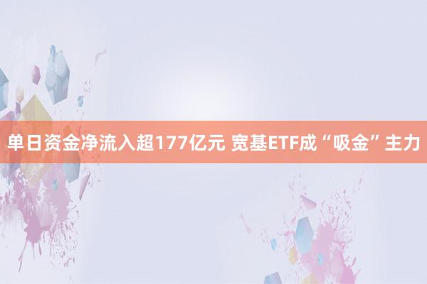 单日资金净流入超177亿元 宽基ETF成“吸金”主力